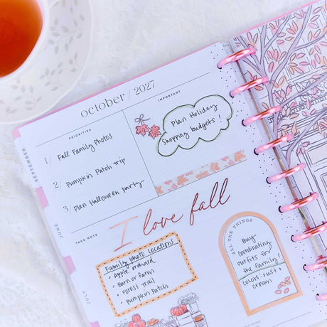 Deluxe Seasonal Sidewalks 2027 dashboard planner from The Happy Planner