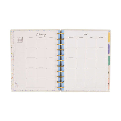 Happy Planner Pajama Plans Big planner monthly calendar spreads and colourful tabs