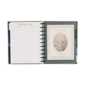 Wildflower Daydream Big planner February 2027 monthly page and floral dashboard artwork