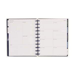 Wildflower Daydream Big planner open to a monthly dashboard with roomy planning sections