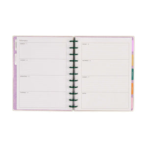 Hive and Bloom Big horizontal weekly spread with pastel tabbed dividers