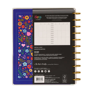 Little Garden Big Vertical Planner floral cover and gold disc binding product view