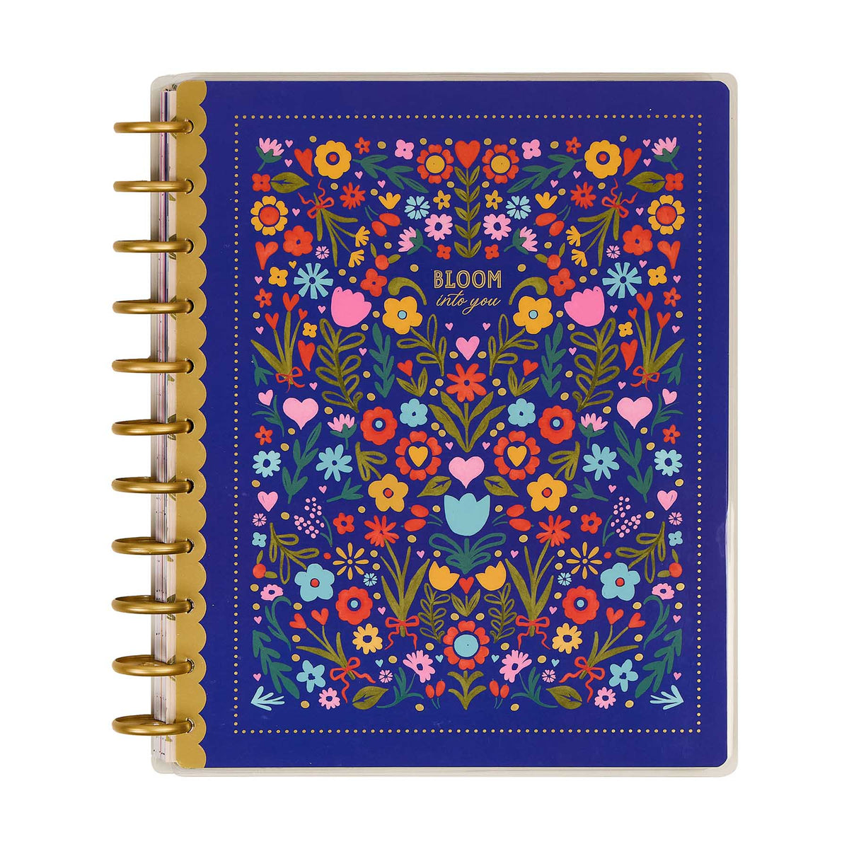 Little Garden 2027 Big planner floral cover and gold disc binding