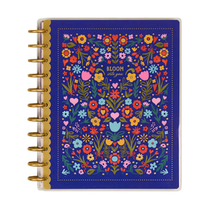 Little Garden 2027 Big planner floral cover and gold disc binding