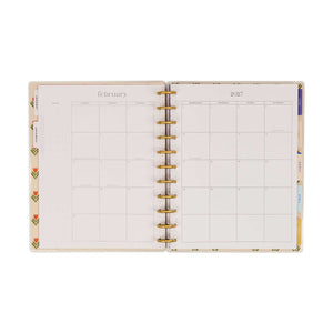 Happy Planner Little Garden February and 2027 calendar pages with colourful dividers