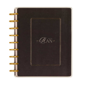 Amber & Oak 2027 Classic Budget Planner dark cover and gold disc binding