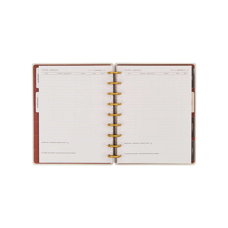 Amber & Oak Budget Planner two-page spread with lined planning pages
