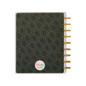 Wildflower Daydream Faith Planner dark floral cover with gold discs and Happy Planner logo