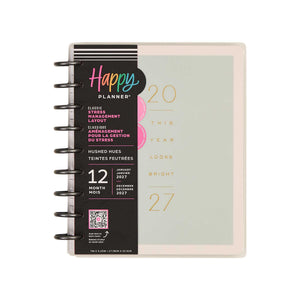 Happy Planner Hushed Hues Classic Stress Management Planner cover and disc binding