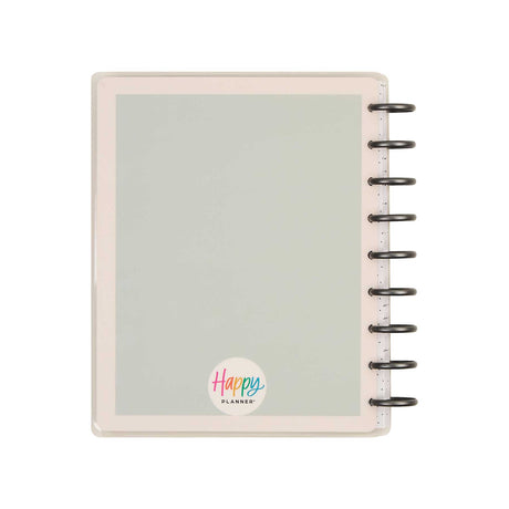 Hushed Hues pastel planner with translucent cover and Happy Planner logo