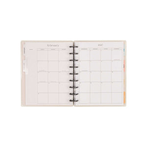 Hushed Hues planner February 2027 monthly calendar spread