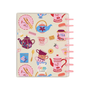 Happy Planner Life In Whimsy Classic Lined Vertical Planner 2027: Tea-themed cover design detail
