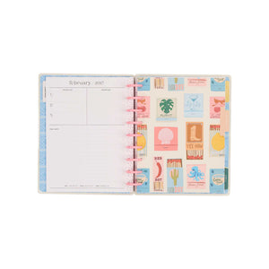 Happy Planner Life In Whimsy Classic Lined Vertical Planner 2027: February 2027 spread and colourful tropical divider