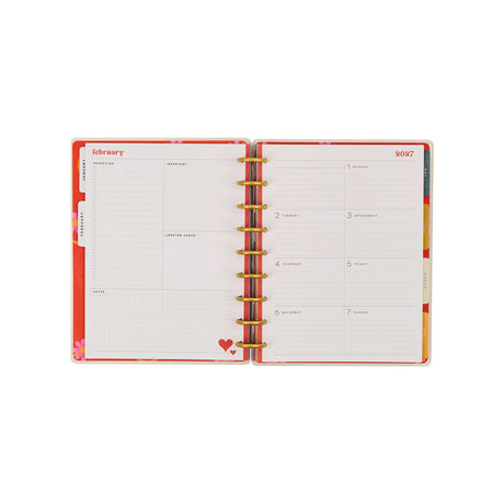Happy Planner Bright Seasons Classic Dashboard Planner 2027: February dashboard spread with lined daily sections