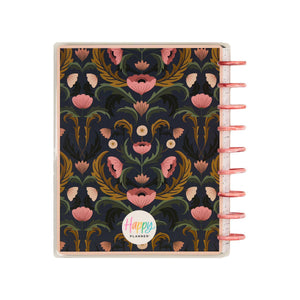 Happy Planner Twilight Tapestry Classic Horizontal Planner 2027: Dark floral tapestry cover detail