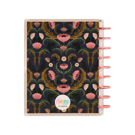 Happy Planner Twilight Tapestry Classic Horizontal Planner 2027: Dark floral tapestry cover detail