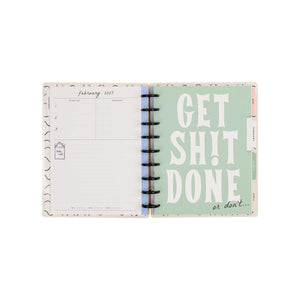 Happy Planner Pajama Plans Classic Horizontal Planner 2027: February 2027 monthly spread and mint divider