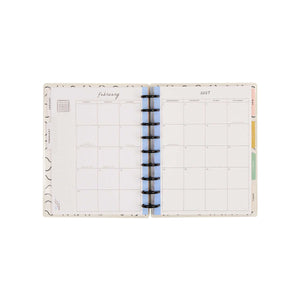 Happy Planner Pajama Plans Classic Horizontal Planner 2027: Monthly calendar spread with tabbed sections