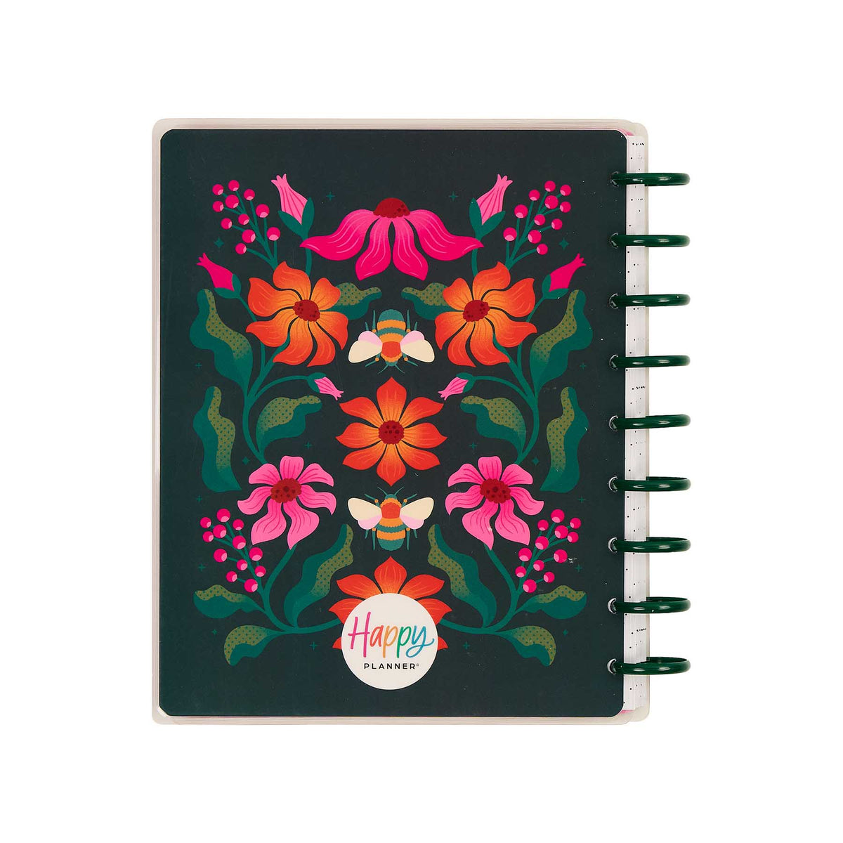 Happy Planner Hive & Bloom Classic Vertical Planner 2027: Colourful floral cover detail