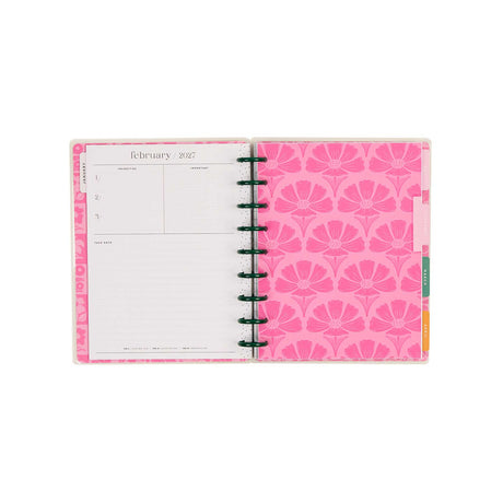 Happy Planner Hive & Bloom Classic Vertical Planner 2027: February 2027 pink floral divider