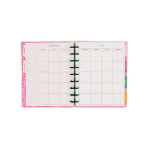 Happy Planner Hive & Bloom Classic Vertical Planner 2027: February monthly calendar with colour tabs