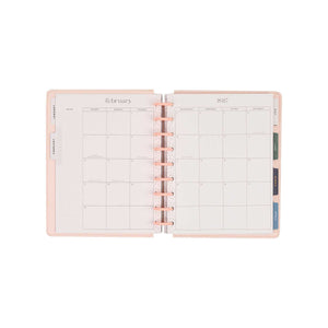 Wildflower Daydream planner February 2027 monthly calendar with pink discs