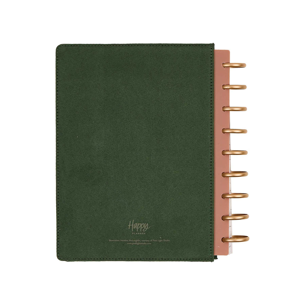 Twilight Tapestry planner dark green back cover with gold discs