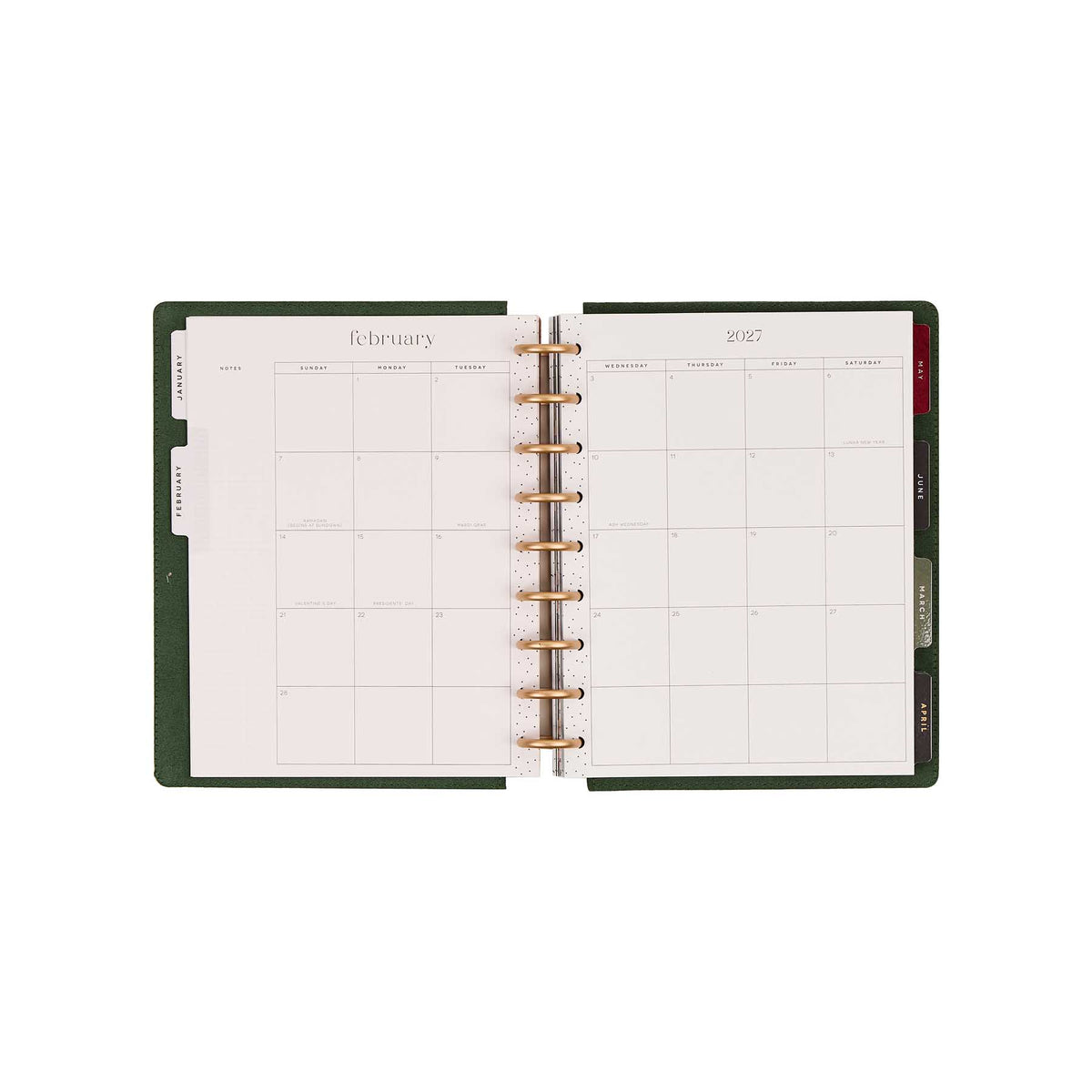 Twilight Tapestry Classic planner monthly calendar with dated grid pages