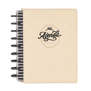 Haven & Heart planner beige dotted Agenda cover with black disc binding