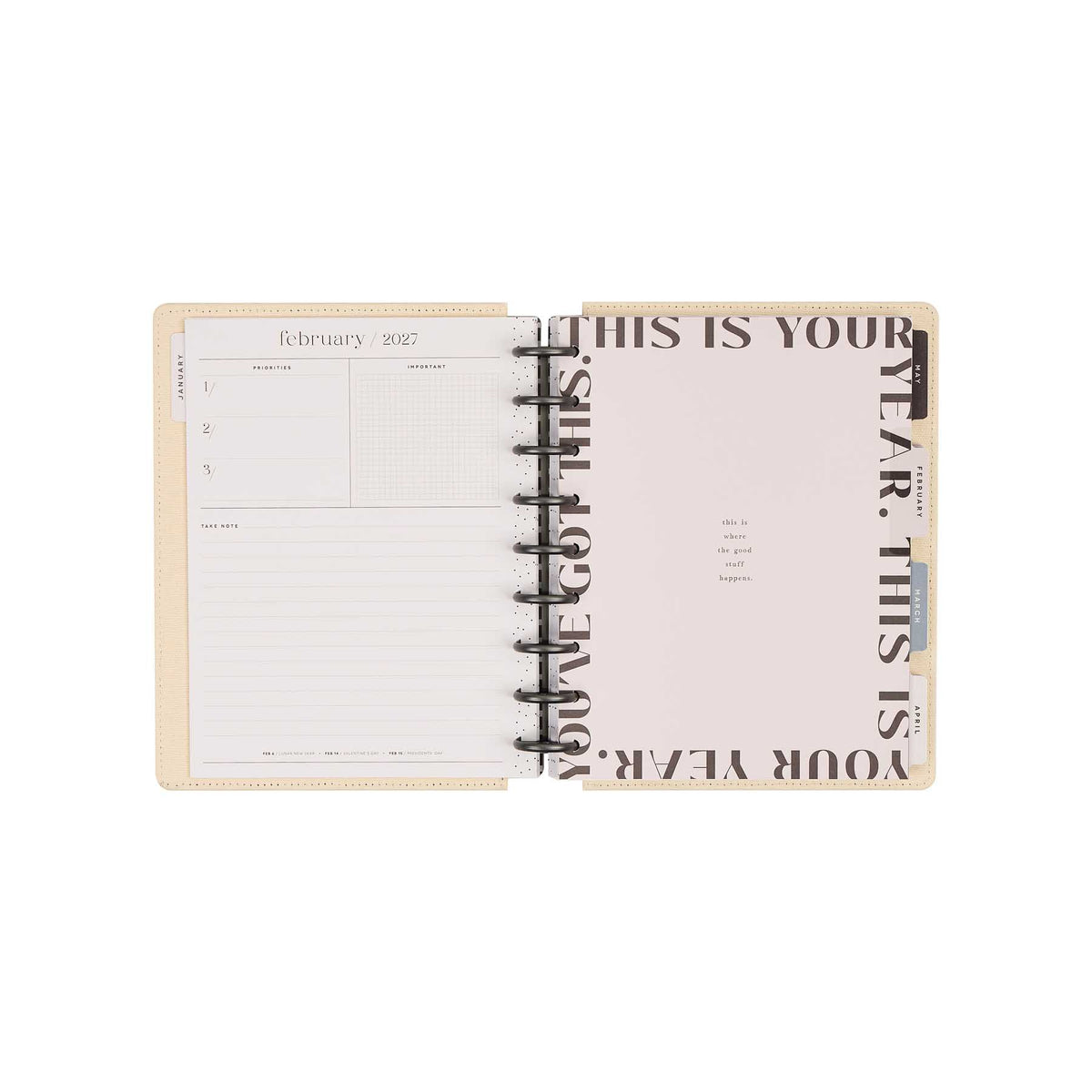 Haven & Heart planner monthly dashboard with motivational lettering