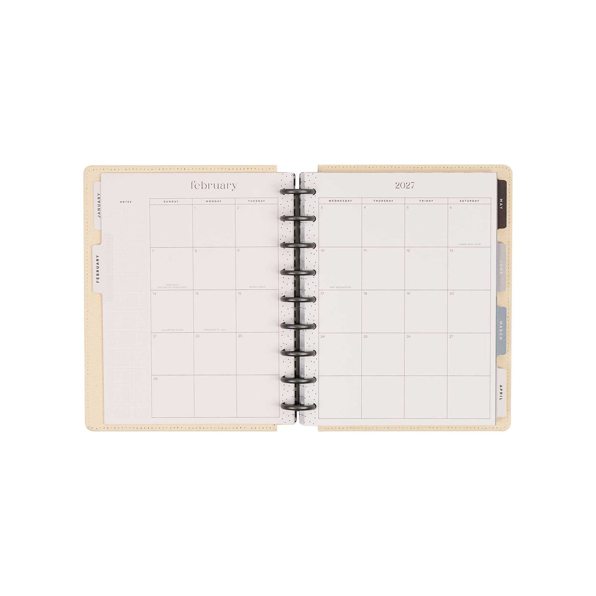 Haven & Heart Classic planner monthly calendar and Dashboard spread
