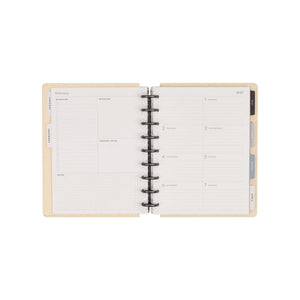 Haven & Heart 2027 planner open to a weekly Dashboard spread with monthly tabs
