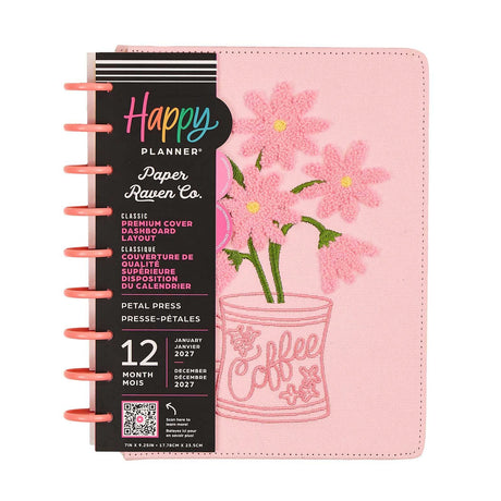 Happy Planner Petal Press 2027 Classic Dashboard Planner with pink floral cover