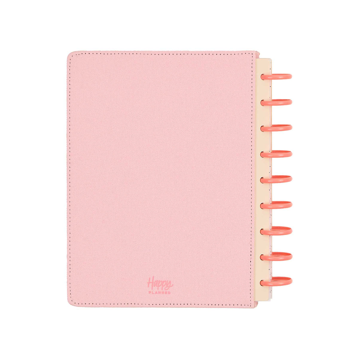 Petal Press Classic planner pink back cover with Happy Planner logo and coral discs