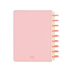 Petal Press Classic planner pink back cover with Happy Planner logo and coral discs