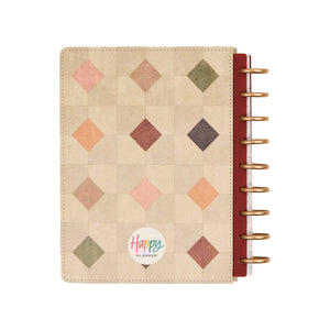 Happy Planner Amber & Oak Classic Dashboard Planner 2027 - tan geometric cover with Happy Planner logo