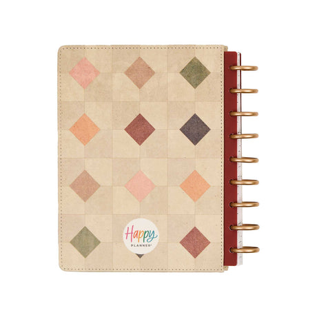 Happy Planner Amber & Oak Classic Dashboard Planner 2027 - tan geometric cover with Happy Planner logo