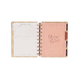 Happy Planner Amber & Oak Classic Dashboard Planner 2027 - February 2027 dashboard and Shine Your Light divider