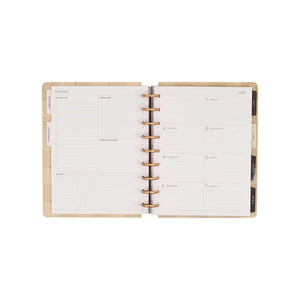 Happy Planner Amber & Oak Classic Dashboard Planner 2027 - open Dashboard pages with monthly tabs