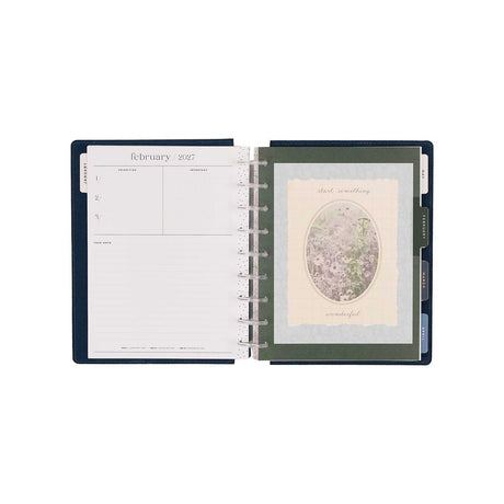 Happy Planner Wildflower Daydream Classic Dashboard Planner 2027 - February 2027 dashboard with floral artwork