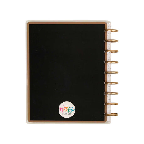 Happy Planner Haven & Heart Classic daily undated planner - black cover with gold discs and Happy Planner logo