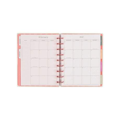 Seasonal Sidewalks Classic planner February monthly calendar and colourful tabs