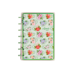 Petal Press 2027 Mini planner green floral teacup cover and translucent discs