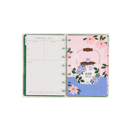 Petal Press Mini planner floral February monthly spread and illustrated divider
