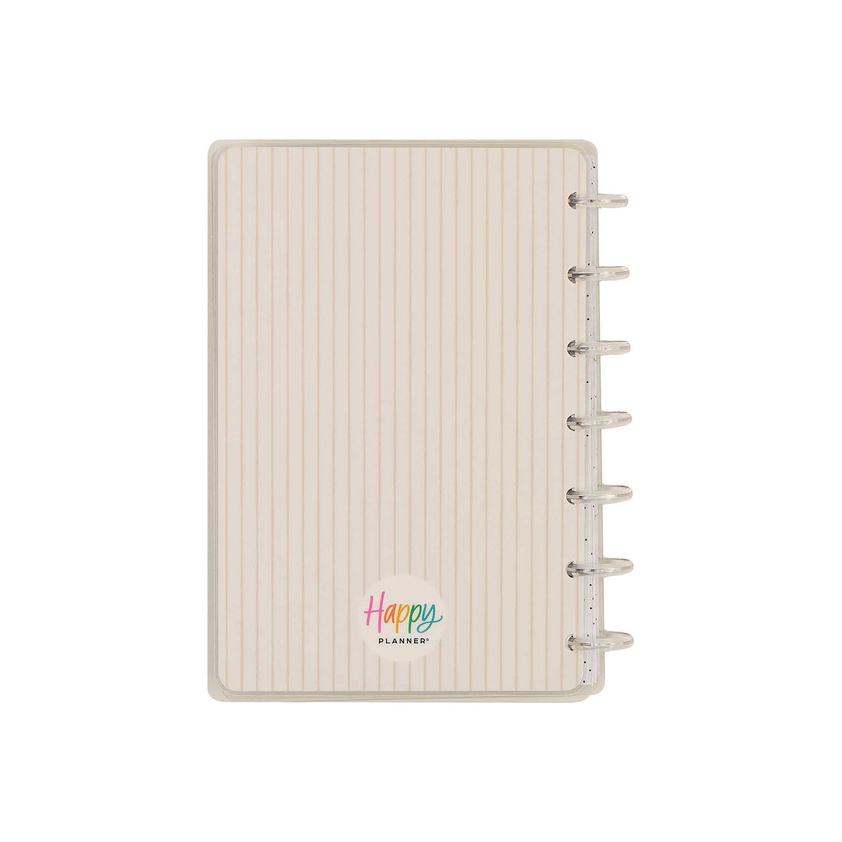 Happy Planner Haven and Heart beige striped planner cover with brand logo