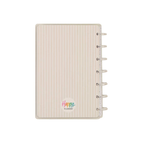 Happy Planner Haven and Heart beige striped planner cover with brand logo
