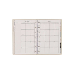 Happy Planner Haven and Heart February and 2027 monthly calendars with tabbed sections