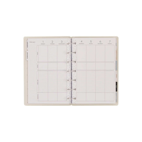 Haven and Heart Mini planner structured fitness planning spread and tracking sections