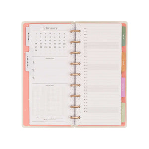 Happy Planner Seasonal Sidewalks February monthly and weekly spreads with disc binding