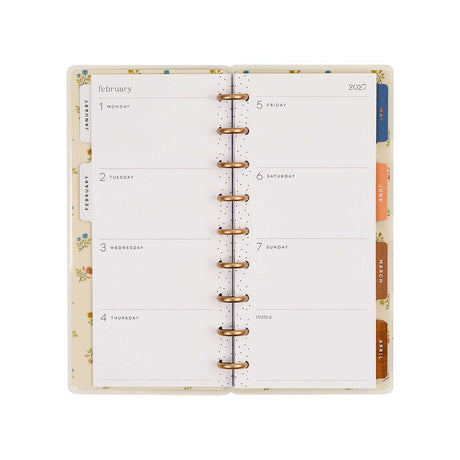 Happy Planner Fall Picnic February planning spread with dated sections and notes space